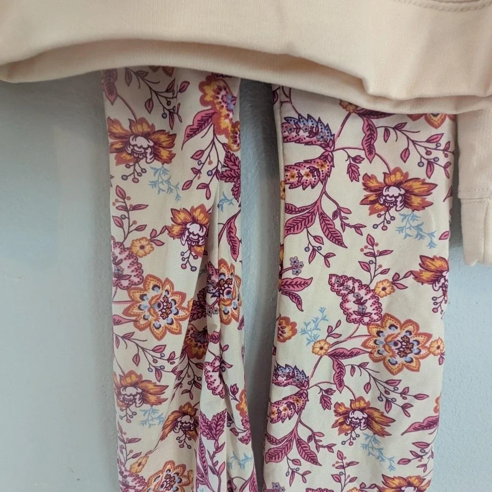 NEW Btween Girls 5 Austin Texas Country Outfit cream sweatshirt floral leggings